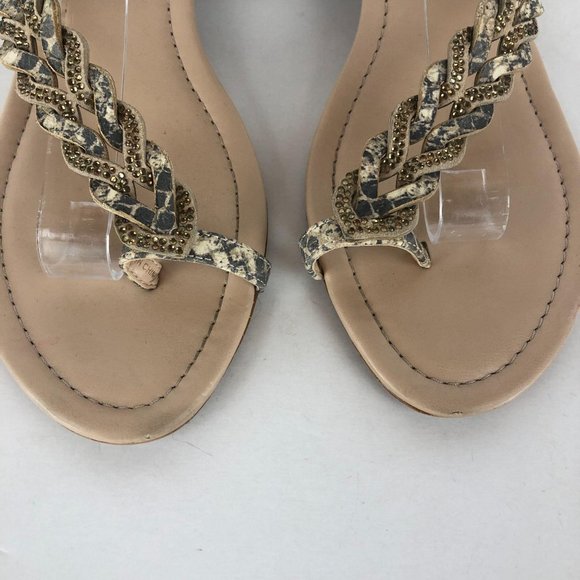 SOLD Vince Camuto Inaya Grey Cream Sandals Sz 8.5 - Picture 6 of 10